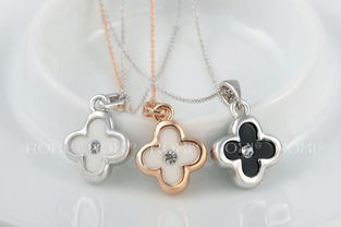 直銷批發Roxi白金白色四葉草項鏈，美發飾品市場新機遇
